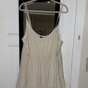H&M:Divided, Cream Thin-Strap Sundress